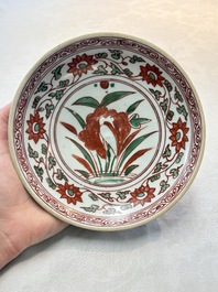 A Chinese Swatow wucai 'egret' plate, Ming