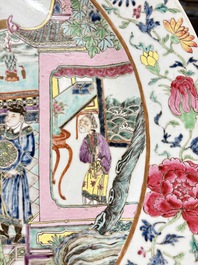 A large Chinese famille rose dish with narrative design, 19th C.