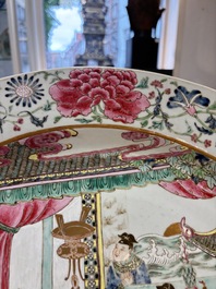 A large Chinese famille rose dish with narrative design, 19th C.