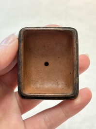 A Chinese gilt and black-lacquered Yixing teapot and cover, Qianlong mark and of the period