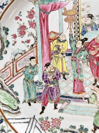 A large Chinese famille rose dish with narrative design, 19th C.