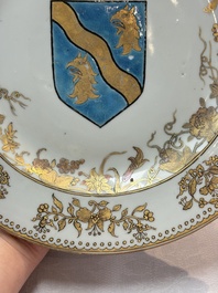 A Chinese armorial plate with the arms of West for the English market, Yongzheng, ca. 1733