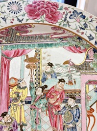 A large Chinese famille rose dish with narrative design, 19th C.