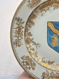 A Chinese armorial plate with the arms of West for the English market, Yongzheng, ca. 1733