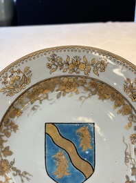 A Chinese armorial plate with the arms of West for the English market, Yongzheng, ca. 1733