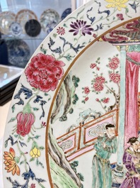 A large Chinese famille rose dish with narrative design, 19th C.