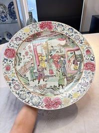 A large Chinese famille rose dish with narrative design, 19th C.