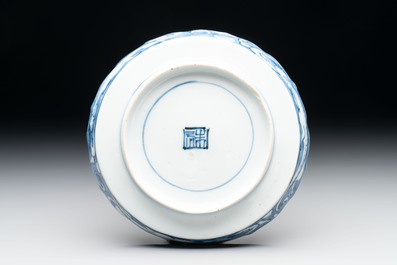 A Japanese blue and white 'rabbit' cup and a 'deer' plate, Edo, 17th C.