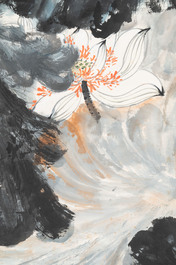 In the manner of Zhang Daqian 張大千 (1898-1983): 'Lotus', ink and colour on paper