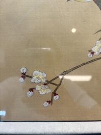 A collection of seven Chinese school paintings: 'Birds, butterflies and flowers', ink and colour on silk, various signatures, 20th C.