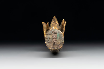 A Chinese gilt-bronze ornament in the form of a dragon, 18th C.