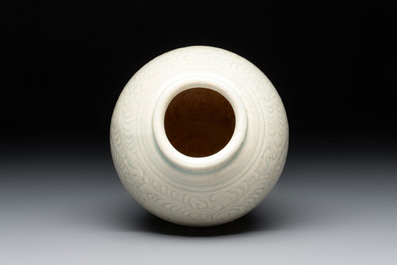 A Chinese qingbai vase with floral design, Song/Yuan