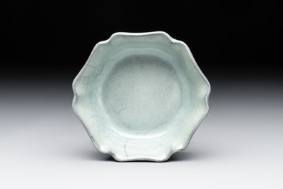 A Chinese guan-type flower-shaped brush washer, Song or later
