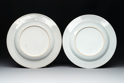 Eight Chinese famille rose plates with birds, Yongzheng/Qianlong