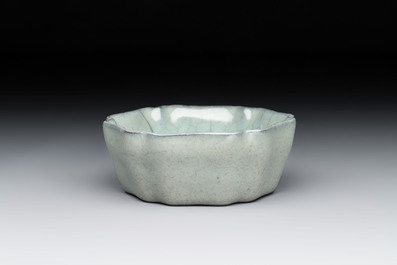 A Chinese guan-type flower-shaped brush washer, Song or later