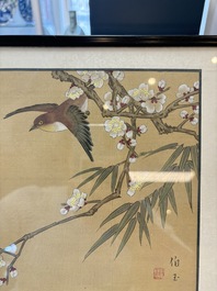 A collection of seven Chinese school paintings: 'Birds, butterflies and flowers', ink and colour on silk, various signatures, 20th C.