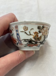 Seven Chinese famille rose cups and saucers, Yongzheng/Qianlong