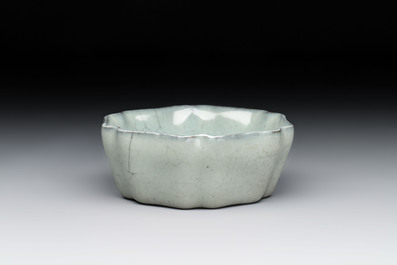 A Chinese guan-type flower-shaped brush washer, Song or later