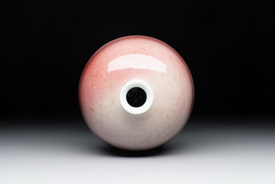 A Chinese peachbloom-glazed water pot or taibaizun, Kangxi mark and of the period