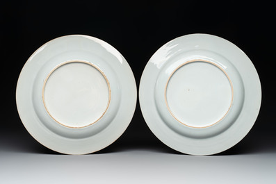 Eight Chinese famille rose plates with birds, Yongzheng/Qianlong