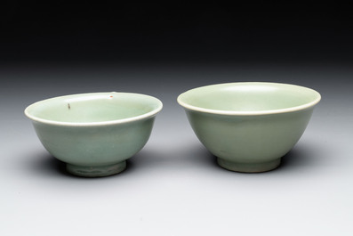 Two Chinese Longquan celadon bowls, Ming