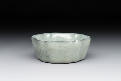 A Chinese guan-type flower-shaped brush washer, Song or later