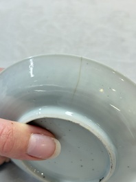 Seven Chinese famille rose cups and saucers, Yongzheng/Qianlong