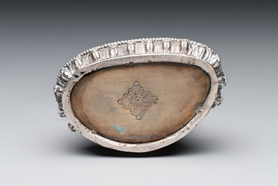 A fine Nepalese silver Buddha, 20th C.