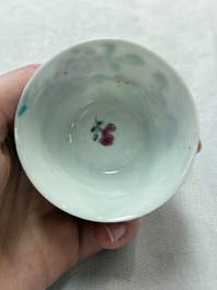 Seven Chinese famille rose cups and saucers, Yongzheng/Qianlong