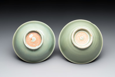 Two Chinese Longquan celadon bowls, Ming