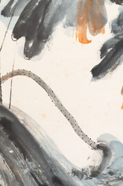 In the manner of Zhang Daqian 張大千 (1898-1983): 'Lotus', ink and colour on paper
