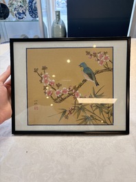 A collection of seven Chinese school paintings: 'Birds, butterflies and flowers', ink and colour on silk, various signatures, 20th C.