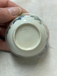 Seven Chinese famille rose cups and saucers, Yongzheng/Qianlong