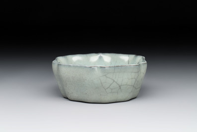 A Chinese guan-type flower-shaped brush washer, Song or later