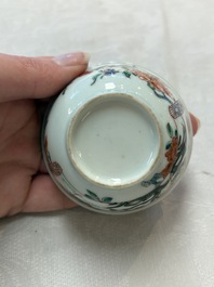 Seven Chinese famille rose cups and saucers, Yongzheng/Qianlong