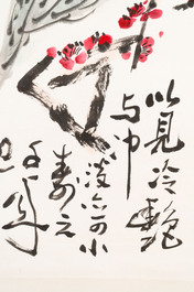 In the manner of Li Kuchan 李苦禪 (1899-1983): 'Chinese cabbage and prunus blossoms', ink and colour on paper