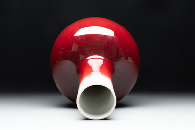 A Chinese copper-red-glazed bottle vase, 20th C.
