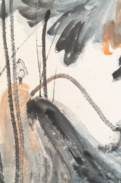 In the manner of Zhang Daqian 張大千 (1898-1983): 'Lotus', ink and colour on paper