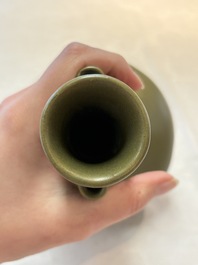 Two Chinese teadust-glazed vases, Qianlong mark, 19th C.