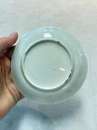 Seven Chinese famille rose cups and saucers, Yongzheng/Qianlong