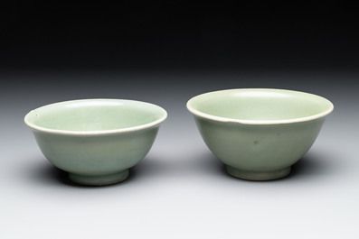Two Chinese Longquan celadon bowls, Ming