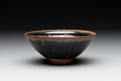 Three Chinese Jian 'hare fur' tea bowls, Song/Yuan