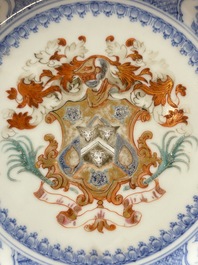 A Chinese armorial soup plate with the arms of Gold with Bulkely in pretence for the English market, Yongzheng, ca. 1724