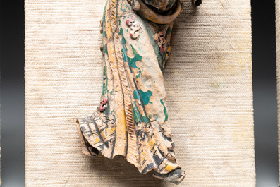 Three Chinese polychrome porcelain figures, 19th C.