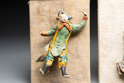 Three Chinese polychrome porcelain figures, 19th C.