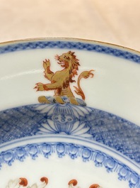 A Chinese armorial soup plate with the arms of Gold with Bulkely in pretence for the English market, Yongzheng, ca. 1724