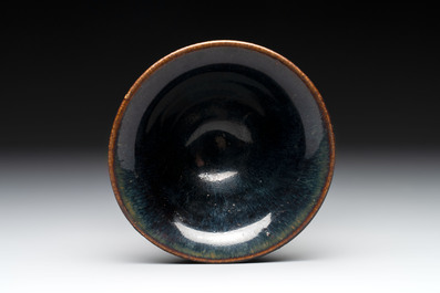 Three Chinese Jian 'hare fur' tea bowls, Song/Yuan