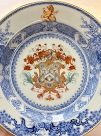 A Chinese armorial soup plate with the arms of Gold with Bulkely in pretence for the English market, Yongzheng, ca. 1724