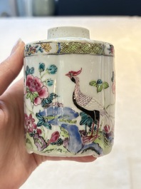 A fine Chinese famille rose tea caddy and a pattipan or teapot stand, Yongzheng/Qianlong
