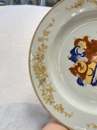 A pair of Chinese armorial dishes with the arms of Valckenier of Amsterdam for the Dutch market, Yongzheng